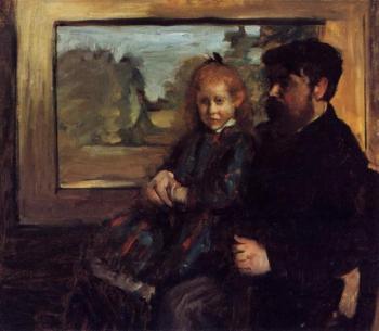 埃德加 德加 Henri Rouart and His Daughter Helene